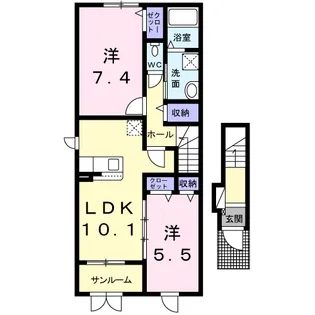 ルミナーレ牛島A【2階】の間取り
