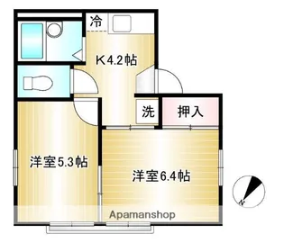 フレグランス緑丘B【2階】の間取り