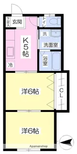 タウンハウスオオヤマⅡ【1階】の間取り