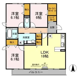 セジュール ハル A【1階】の間取り