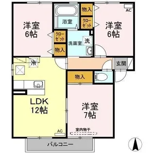 ヴィラージュK【1階】の間取り