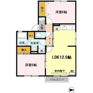 コーポビューラー Ⅱ【101号室】の間取り