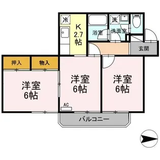 川の辺ハイツ【1階】の間取り