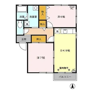 ロイヤルパレス将軍野 B【2階】の間取り