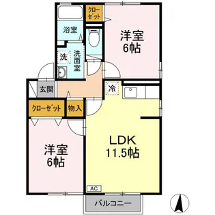 サンパティークⅡ A【2階】の間取り