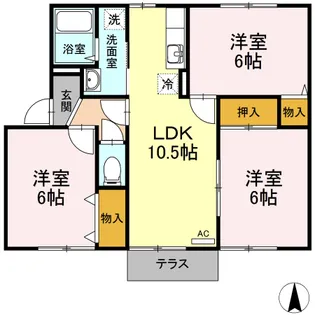 ラスティック Ⅱ【1階】の間取り
