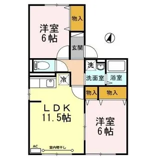 ウィルモアK【1階】の間取り