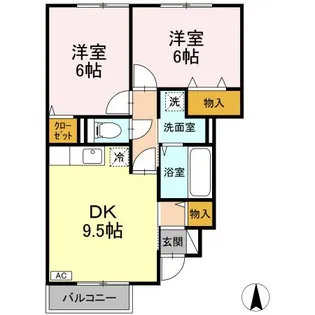 カリーノビータ【1階】の間取り
