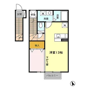 ローズシャルダン【202号室】の間取り