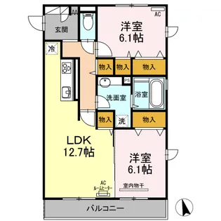 クルール・ルージュ【3階】の間取り