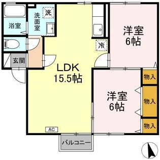 セジュール目長田【1階】の間取り