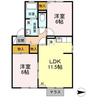 ロイヤルキャステージ A【1階】の間取り
