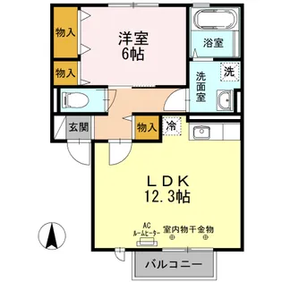 グレイシャスコート B【2階】の間取り