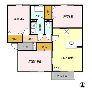 ロイヤルタウン広面 A【1階】の間取り