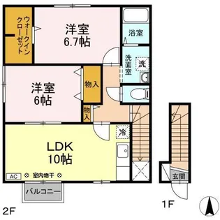 ローズコート千代田町【2階】の間取り