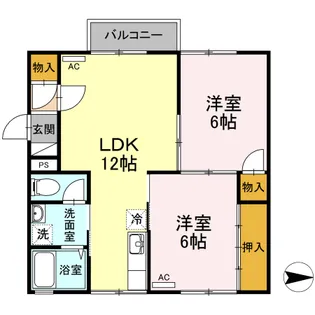 セジュールハミング A【203号室】の間取り