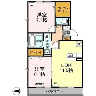 ブレジオぴあ【1階】の間取り