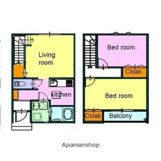 秋田県秋田市広面字近藤堰越【テラスハウス】の間取り