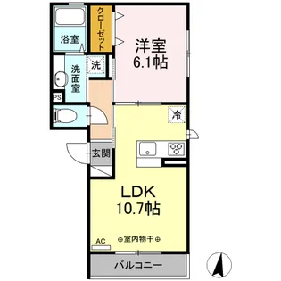 フランシーズ中通【2階】の間取り