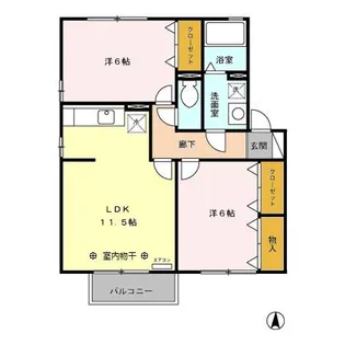 グランセ オルメ B【2階】の間取り