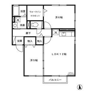 セジュール目長田 II【202号室】の間取り