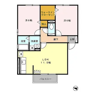 クレールコート八橋【2階】の間取り