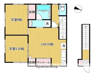ヴィレッジ仁井田A【2階】の間取り