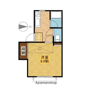 レジデンスS【1-6号室】の間取り