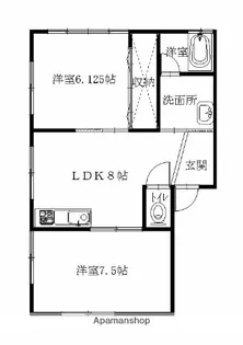 オアシスルートB【2-5号室】の間取り