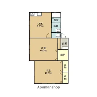 メゾンアンプルリヴ北野【2-2号室】の間取り
