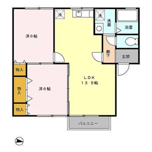 セジュール朝木【1階】の間取り