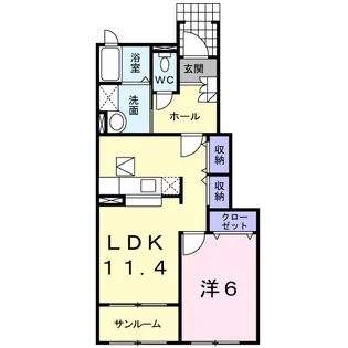 クローバーⅡ【1階】の間取り
