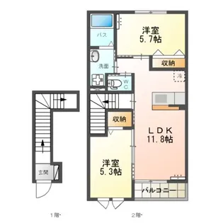 ビバシティ【2階】の間取り