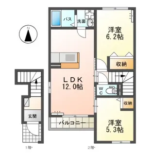 ディパーチャー【2階】の間取り