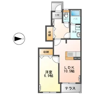 セジュン外旭川【1階】の間取り