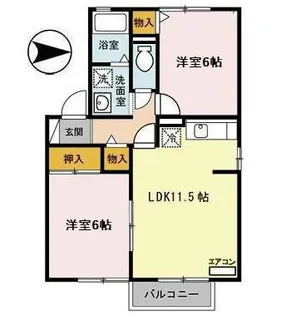 セジュール飯島【2階】の間取り