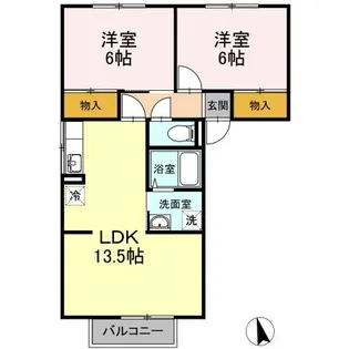 トゥインクルコート桑原 B【2階】の間取り