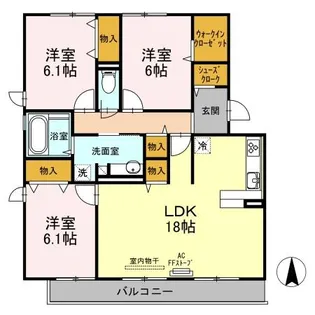 セジュール ハル B【3階】の間取り
