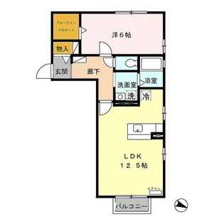 ウィルモアちひろ【1階】の間取り