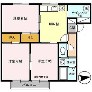 ラフィネ九【2階】の間取り