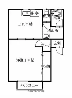 グレプションB【101号室】の間取り
