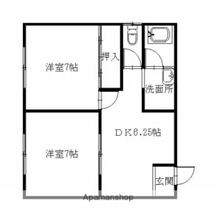 サフラン【D-2号室】の間取り