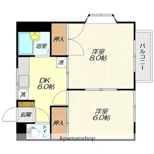サニーハイツ南栄【205号室】の間取り