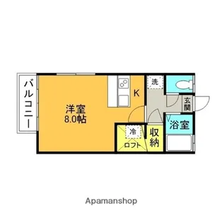 Rグレー(南棟)【105号室】の間取り