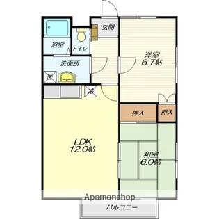 ルーセンス瀬波【205号室】の間取り