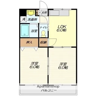 グリーンフィールド吉原【313号室】の間取り