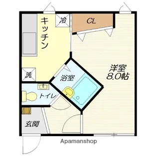 カレッジハウスABE C棟【104号室】の間取り
