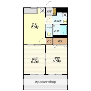 サンシャイン松が岬【3003号室】の間取り