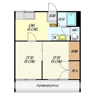ファミール東山形【102号室】の間取り