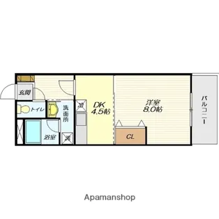 ラムセスA小白川【5階】の間取り